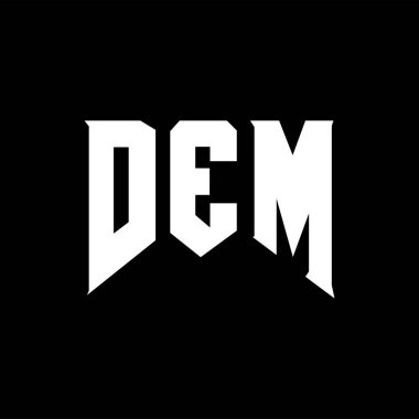 Teknoloji şirketi için DEM mektup logosu tasarımı. DEM logosu siyah ve beyaz renk kombinasyonu tasarladı. DEM logosu, DEM vektörü, DEM tasarımı, DEM simgesi, DEM alfabesi. DEM tipografi logosu tasarımı.