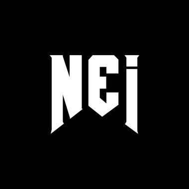 Teknoloji şirketi için NEI mektup logosu tasarımı. NEI logo tasarımı siyah ve beyaz renk kombinasyonu. NEI logosu, NEI vektörü, NEI tasarımı, NEI simgesi, NEI alfabesi. NEI tipografi logosu tasarımı.