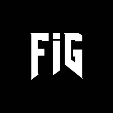 Teknoloji şirketi için FIG harf logosu tasarımı. FIG logo tasarımı siyah ve beyaz renk kombinasyonu. FIG logosu, FIG vektörü, FIG tasarımı, FIG simgesi, FIG alfabesi. FIG tipografi logo tasarımı.