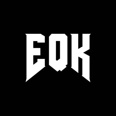 Teknoloji şirketi için EQK mektup logosu tasarımı. EQK logo tasarımı siyah-beyaz renk kombinasyonu. EQK logosu, EQK vektörü, EQK tasarımı, EQK simgesi, EQK alfabesi. EQK tipografi logosu tasarımı.