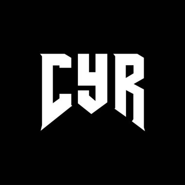 Teknoloji şirketi için CYR harf logosu tasarımı. CYR logo tasarımı siyah ve beyaz renk kombinasyonu. CYR logosu, CYR vektörü, CYR dizaynı, CYR simgesi, CYR alfabesi. CYR tipografi logosu tasarımı.
