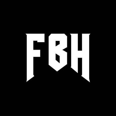 Teknoloji şirketi için FBH mektup logosu tasarımı. FBH logo tasarımı siyah-beyaz renk kombinasyonu. BHF logosu, BHF vektörü, BHF tasarımı, BHF simgesi, BHF alfabesi. BHF tipografi logosu tasarımı.