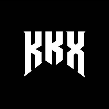 Teknoloji şirketi için KKX harf logosu tasarımı. KKX logo tasarımı siyah ve beyaz renk kombinasyonu. KKX logosu, KKX vektörü, KKX tasarımı, KKX simgesi, KKX alfabesi. KKX tipografi logo tasarımı.
