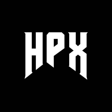 Teknoloji şirketi için HPX mektup logosu tasarımı. HPX logo tasarımı siyah ve beyaz renk kombinasyonu. HPX logosu, HPX vektörü, HPX tasarımı, HPX simgesi, HPX alfabesi. HPX tipografi logosu tasarımı.