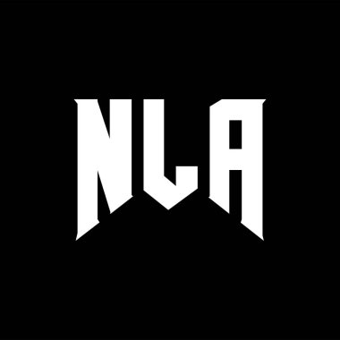 Teknoloji şirketi için NLA mektup logosu tasarımı. NLA logo tasarımı siyah ve beyaz renk kombinasyonu. NLA logosu, NLA vektörü, NLA tasarımı, NLA simgesi, NLA alfabesi. NLA tipografi logosu tasarımı.