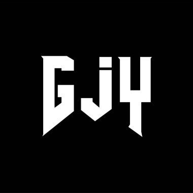 Teknoloji şirketi için GJY harf logosu tasarımı. GJY logo tasarımı siyah ve beyaz renk kombinasyonu. GJY logosu, GJY vektörü, GJY tasarımı, GJY simgesi, GJY alfabesi. GJY tipografi logosu tasarımı.