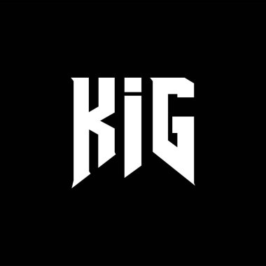 Teknoloji şirketi için KIG mektup logosu tasarımı. KIG logo tasarımı siyah ve beyaz renk kombinasyonu. KIG logosu, KIG vektörü, KIG tasarımı, KIG simgesi, KIG alfabesi. KIG tipografi logo tasarımı.