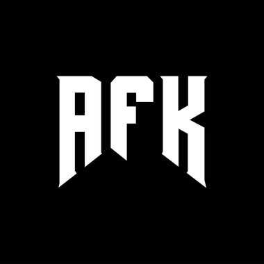 Teknoloji şirketi için AFK mektup logosu tasarımı. AFK logo tasarımı siyah ve beyaz renk kombinasyonu. AFK logosu, AFK vektörü, AFK tasarımı, AFK simgesi, AFK alfabesi. AFK tipografi logosu tasarımı.