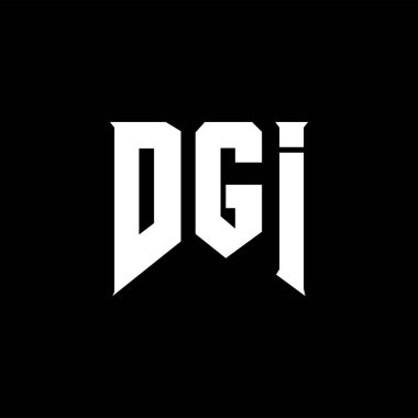 Teknoloji şirketi için DGI mektup logosu tasarımı. DGI logo tasarımı siyah ve beyaz renk kombinasyonu. DGI logosu, DGI vektörü, DGI tasarımı, DGI simgesi, DGI alfabesi. DGI tipografi logosu tasarımı.