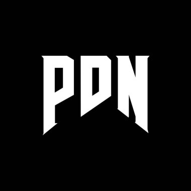 Teknoloji şirketi için PDN harf logosu tasarımı. PDN logo tasarımı siyah ve beyaz renk kombinasyonu. PDN logosu, PDN vektörü, PDN tasarımı, PDN simgesi, PDN alfabesi. PDN tipografi logosu tasarımı.