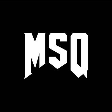 Teknoloji şirketi için MSQ harf logosu tasarımı. MSQ logo tasarımı siyah ve beyaz renk kombinasyonu. MSQ logosu, MSQ vektörü, MSQ tasarımı, MSQ simgesi, MSQ alfabesi. MSQ tipografi logosu tasarımı.