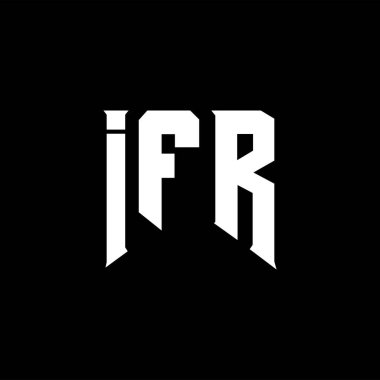 Teknoloji şirketi için IFR harf logosu tasarımı. IFR logo tasarımı siyah ve beyaz renk kombinasyonu. IFR logosu, IFR vektörü, IFR tasarımı, IFR simgesi, IFR alfabesi. IFR tipografi logosu tasarımı.