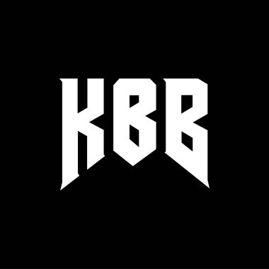 Teknoloji şirketi için KBB harf logosu tasarımı. KBB logo tasarımı siyah ve beyaz renk kombinasyonu. KBB logosu, KBB vektörü, KBB tasarımı, KBB simgesi, KBB alfabesi. KBB tipografi logosu tasarımı.