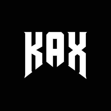 Teknoloji şirketi için KAX harf logosu tasarımı. KAX logo tasarımı siyah ve beyaz renk kombinasyonu. KAX logosu, KAX vektörü, KAX tasarımı, KAX simgesi, KAX alfabesi. KAX tipografi logo tasarımı.