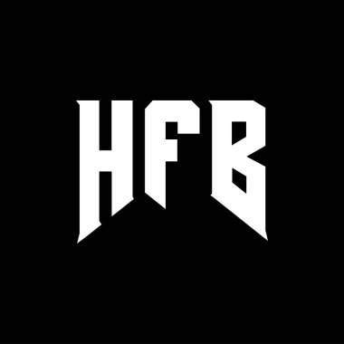 Teknoloji şirketi için HFB mektup logosu tasarımı. HFB logo tasarımı siyah ve beyaz renk kombinasyonu. HFB logosu, HFB vektörü, HFB tasarımı, HFB simgesi, HFB alfabesi. HFB tipografi logosu tasarımı.
