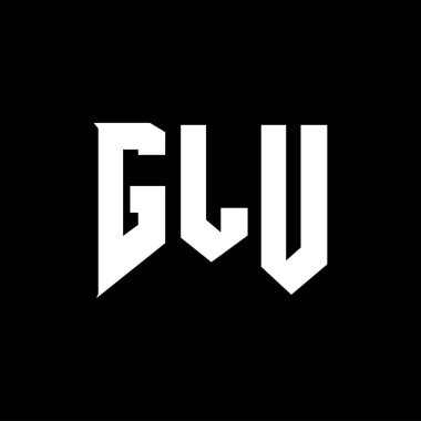 Teknoloji şirketi için GLU mektup logosu tasarımı. GLU logo tasarımı siyah-beyaz renk kombinasyonu. GLU logosu, GLU vektörü, GLU tasarımı, GLU simgesi, GLU alfabesi. GLU tipografi logosu tasarımı.