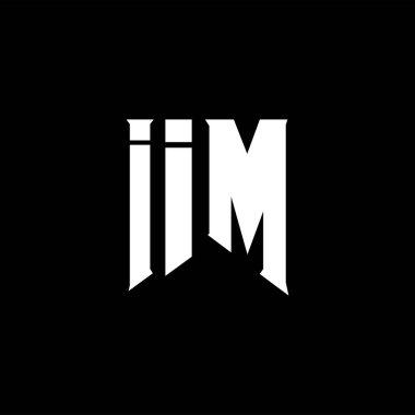 Teknoloji şirketi için IIM mektup logosu tasarımı. IIM logo tasarımı siyah ve beyaz renk kombinasyonu. IIM logosu, IIM vektörü, IIM tasarımı, IIM simgesi, IIM alfabesi. IIM tipografi logosu tasarımı.