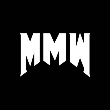Teknoloji şirketi için MMW harf logosu tasarımı. MMW logo tasarımı siyah ve beyaz renk kombinasyonu. MMW logosu, MMW vektörü, MMW tasarımı, MMW simgesi, MMW alfabesi. MMW tipografi logosu tasarımı.