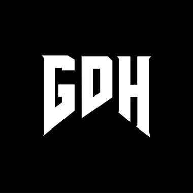 Teknoloji şirketi için GDH mektup logosu tasarımı. GDH logo tasarımı siyah ve beyaz renk kombinasyonu. GDH logosu, GDH vektörü, GDH tasarımı, GDH simgesi, GDH alfabesi. GDH tipografi logo tasarımı.