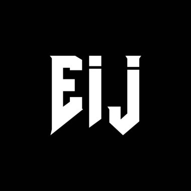 Teknoloji şirketi için EIJ mektup logosu tasarımı. EIJ logo tasarımı siyah ve beyaz renk kombinasyonu. EIJ logosu, EIJ vektörü, EIJ tasarımı, EIJ simgesi, EIJ alfabesi. EIJ tipografi logosu tasarımı.