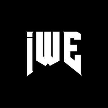 Teknoloji şirketi için IWE mektup logosu tasarımı. IWE logo tasarımı siyah ve beyaz renk kombinasyonu. IWE logosu, IWE vektörü, IWE tasarımı, IWE simgesi, IWE alfabesi. IWE tipografi logosu tasarımı.