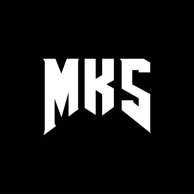 MKS letter logo design for technology company. MKS logo design black and white color combination. MKS logo, MKS vector, MKS design, MKS icon, MKS alphabet. MKS typography logo design. clipart