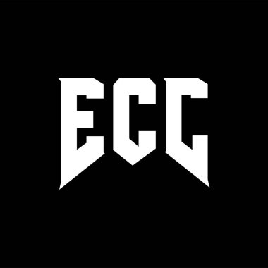 Teknoloji şirketi için ECC mektup logosu tasarımı. ECC logo tasarımı siyah ve beyaz renk kombinasyonu. ECC logosu, ECC vektörü, ECC tasarımı, ECC simgesi, ECC alfabesi. ECC tipografi logosu tasarımı.