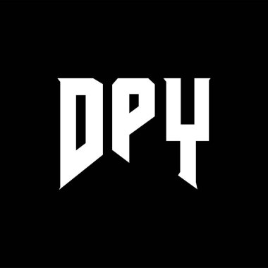 Teknoloji şirketi için DPY mektup logosu tasarımı. DPY logo tasarımı siyah ve beyaz renk kombinasyonu. DPY logosu, DPY vektörü, DPY tasarımı, DPY simgesi, DPY alfabesi. DPY tipografi logosu tasarımı.