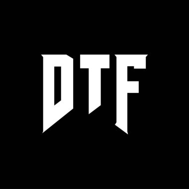 Teknoloji şirketi için DTF mektup logosu tasarımı. DTF logo tasarımı siyah ve beyaz renk kombinasyonu. DTF logosu, DTF vektörü, DTF tasarımı, DTF simgesi, DTF alfabesi. DTF tipografi logosu tasarımı.