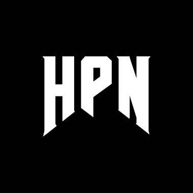 Teknoloji şirketi için HPN harf logosu tasarımı. HPN logo tasarımı siyah ve beyaz renk kombinasyonu. HPN logosu, HPN vektörü, HPN tasarımı, HPN simgesi, HPN alfabesi. HPN tipografi logosu tasarımı.