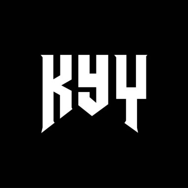 Teknoloji şirketi için KYY harf logosu tasarımı. KYY logo tasarımı siyah ve beyaz renk kombinasyonu. KYY logosu, KYY vektörü, KYY tasarımı, KYY simgesi, KYY alfabesi. KYY tipografi logosu tasarımı.