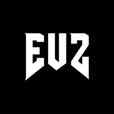 Teknoloji şirketi için EUZ harf logosu tasarımı. EUZ logosu siyah-beyaz renk kombinasyonu tasarladı. EUZ logosu, EUZ vektörü, EUZ tasarımı, EUZ simgesi, EUZ alfabesi. EUZ tipografi logosu tasarımı.