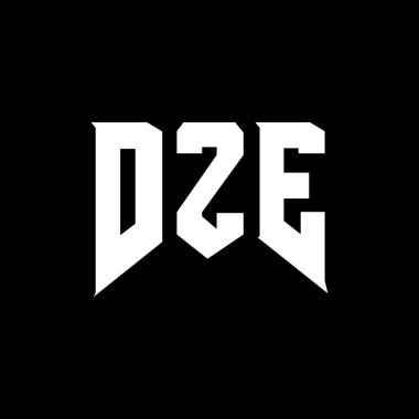 Teknoloji şirketi için DZE mektup logosu tasarımı. DZE logo tasarımı siyah ve beyaz renk kombinasyonu. DZE logosu, DZE vektörü, DZE tasarımı, DZE simgesi, DZE alfabesi. DZE tipografi logosu tasarımı.