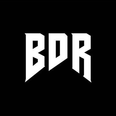 Teknoloji şirketi için BDR harf logosu tasarımı. BDR logo tasarımı siyah ve beyaz renk kombinasyonu. BDR logosu, BDR vektörü, BDR tasarımı, BDR simgesi, BDR alfabesi. BDR tipografi logosu tasarımı.