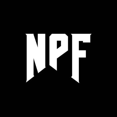 Teknoloji şirketi için NPF mektup logosu tasarımı. NPF logo tasarımı siyah ve beyaz renk kombinasyonu. NPF logosu, NPF vektörü, NPF tasarımı, NPF simgesi, NPF alfabesi. NPF tipografi logosu tasarımı.