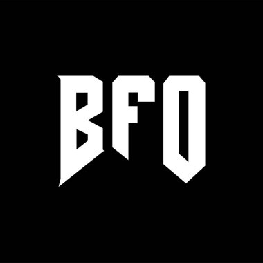Teknoloji şirketi için BFO mektup logosu tasarımı. BFO logosu siyah-beyaz renk kombinasyonu tasarladı. BFO logosu, BFO vektörü, BFO tasarımı, BFO simgesi, BFO alfabesi. BFO tipografi logo tasarımı.