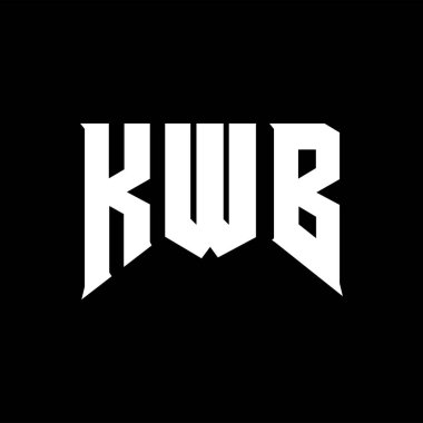 KWB letter logo design for technology company. KWB logo design black and white color combination. KWB logo, KWB vector, KWB design, KWB icon, KWB alphabet. KWB typography logo design. clipart