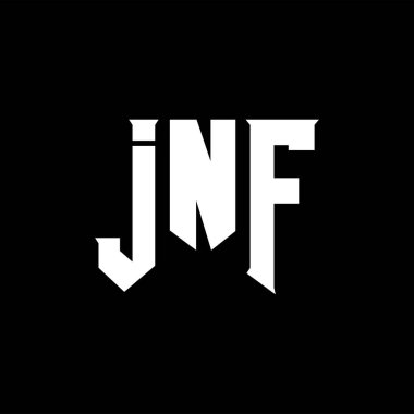 Teknoloji şirketi için JNF mektup logosu tasarımı. JNF logo tasarımı siyah ve beyaz renk kombinasyonu. JNF logosu, JNF vektörü, JNF tasarımı, JNF simgesi, JNF alfabesi. JNF tipografi logosu tasarımı.