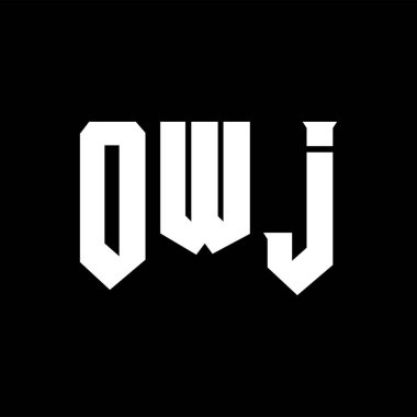 Teknoloji şirketi için OWJ mektup logosu tasarımı. OWJ logo tasarımı siyah ve beyaz renk kombinasyonu. OWJ logosu, OWJ vektörü, OWJ tasarımı, OWJ simgesi, OWJ alfabesi. OWJ tipografi logosu tasarımı.