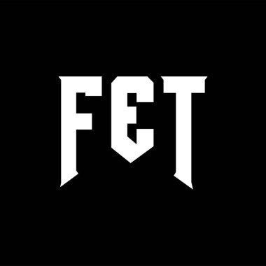 Teknoloji şirketi için FET mektup logosu tasarımı. FET logosu siyah-beyaz renk kombinasyonu tasarladı. FET logosu, FET vektörü, FET tasarımı, FET simgesi, FET alfabesi. FET tipografi logosu tasarımı.