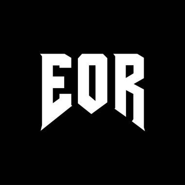 Teknoloji şirketi için EOR mektup logosu tasarımı. EOR logo tasarımı siyah ve beyaz renk kombinasyonu. EOR logosu, EOR vektörü, EOR tasarımı, EOR simgesi, EOR alfabesi. EOR tipografi logosu tasarımı.
