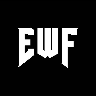 Teknoloji şirketi için EWF mektup logosu tasarımı. EWF logo tasarımı siyah ve beyaz renk kombinasyonu. EWF logosu, EWF vektörü, EWF tasarımı, EWF simgesi, EWF alfabesi. EWF tipografi logosu tasarımı.