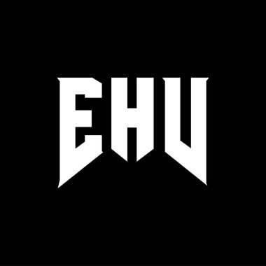 Teknoloji şirketi için EHV harf logosu tasarımı. EHV logosu siyah beyaz kombinasyon dizaynı. EHV logosu, EHV vektörü, EHV tasarımı, EHV simgesi, EHV alfabesi. EHV tipografi logosu tasarımı.