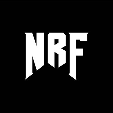 Teknoloji şirketi için NRF mektup logosu tasarımı. NRF logo tasarımı siyah ve beyaz renk kombinasyonu. NRF logosu, NRF vektörü, NRF tasarımı, NRF simgesi, NRF alfabesi. NRF tipografi logosu tasarımı.