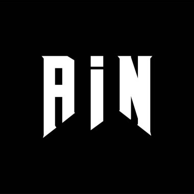 Teknoloji şirketi için AIN mektup logosu tasarımı. AIN logo tasarımı siyah ve beyaz renk kombinasyonu. AIN logosu, AIN vektörü, AIN tasarımı, AIN simgesi, AIN alfabesi. AIN tipografi logosu tasarımı.