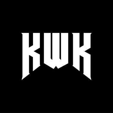 Teknoloji şirketi için KWK harf logosu tasarımı. KWK logo tasarımı siyah ve beyaz renk kombinasyonu. KWK logosu, KWK vektörü, KWK tasarımı, KWK simgesi, KWK alfabesi. KWK tipografi logo tasarımı.