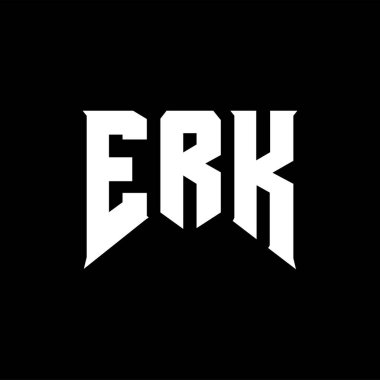 Teknoloji şirketi için ERK mektup logosu tasarımı. ERK logo tasarımı siyah ve beyaz renk kombinasyonu. ERK logosu, ERK vektörü, ERK tasarımı, ERK simgesi, ERK alfabesi. ERK tipografi logosu tasarımı.