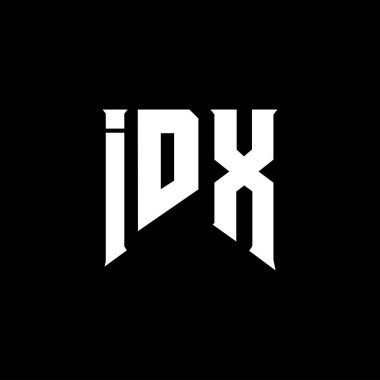 Teknoloji şirketi için IDX mektup logosu tasarımı. IDX logo tasarımı siyah ve beyaz renk kombinasyonu. IDX logosu, IDX vektörü, IDX tasarımı, IDX simgesi, IDX alfabesi. IDX tipografi logo tasarımı.