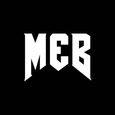 Teknoloji şirketi için MEB mektup logosu tasarımı. MEB logo tasarımı siyah ve beyaz renk kombinasyonu. MEB logosu, MEB vektörü, MEB tasarımı, MEB simgesi, MEB alfabesi. MEB tipografi logosu tasarımı.
