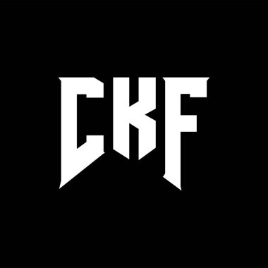 Teknoloji şirketi için CKF mektup logosu tasarımı. CKF logo tasarımı siyah ve beyaz renk kombinasyonu. CKF logosu, CKF vektörü, CKF tasarımı, CKF simgesi, CKF alfabesi. CKF tipografi logosu tasarımı.